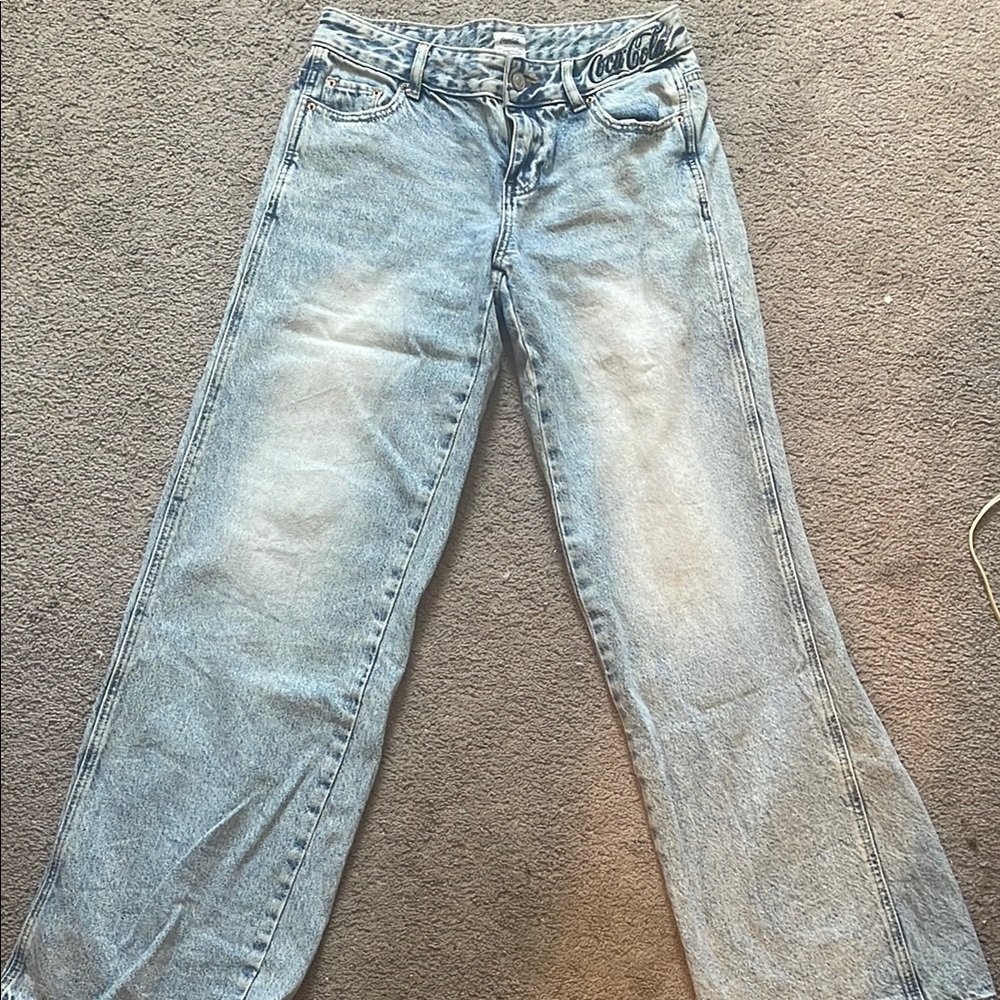 Coca Cola Blue Low Rise & Wide Leg Jeans